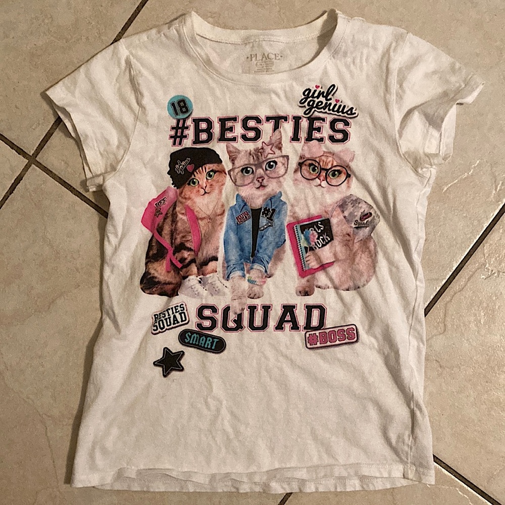 White #BESTIES Squad Girls Graphic Tee